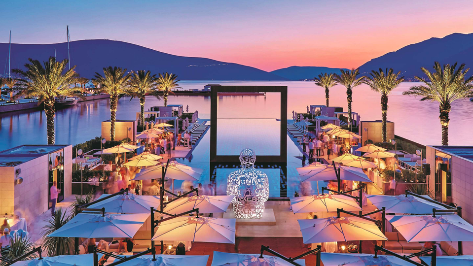 The view across Porto Montenegro Yacht Club.