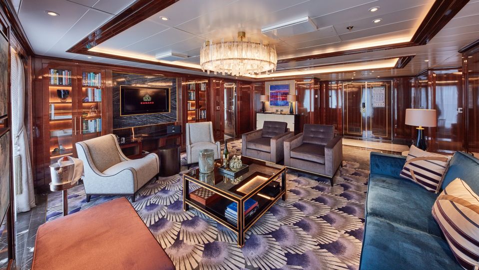Queens Grill Suites, like this on Queen Victoria, are the pinnacle accommodation on every ship. © Cunard