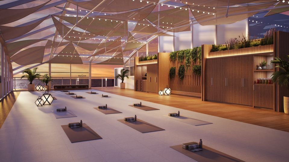 Open from sunrise to sunset, the Wellness Studio will host regular fitness sessions, including yoga. © Cunard