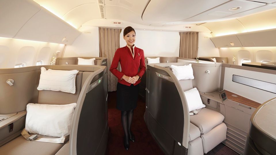 Cathay's spacious high-walled 777 first class suites are still very popular with passengers.