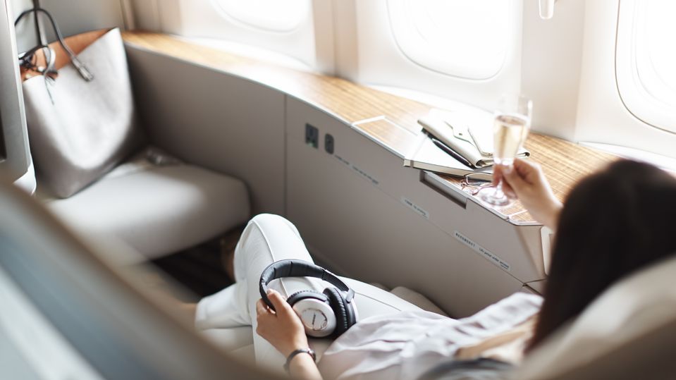 Raise a glass to your journey in Cathay's first class suite, as this 777 treat won't last long...