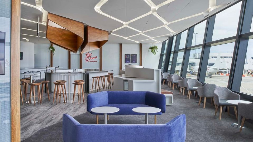 Virgin's makeover of its Melbourne lounge results in a warmer vibe than Sydney.