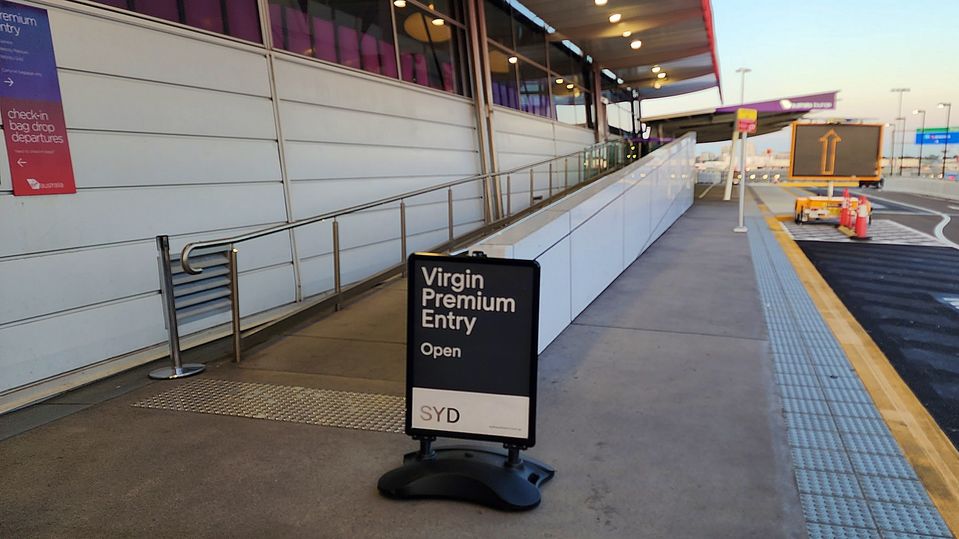 Virgin Australia Premium Entry is available in Brisbane and Sydney.
