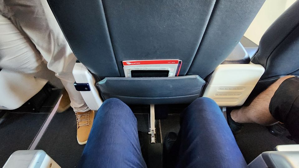 IN Virgin's 737 business class, legroom is adequate but not outstanding.