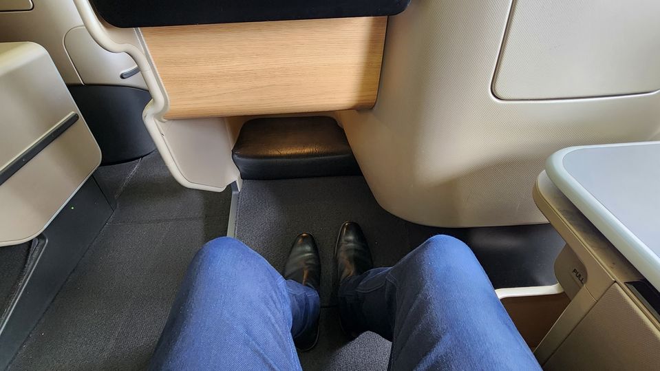 Qantas A330 business class: plenty of room to stretch out, and nobody sitting next to you.
