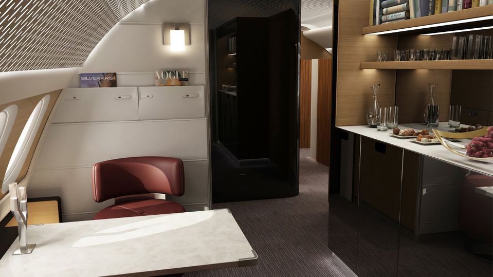 Jacques Pierrejean's inspirational A380 first class dining area for Singapore Airlines.