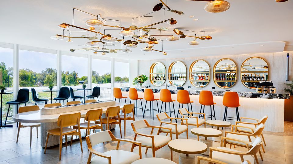 Adelaide's stylish Plaza Premium Lounge.