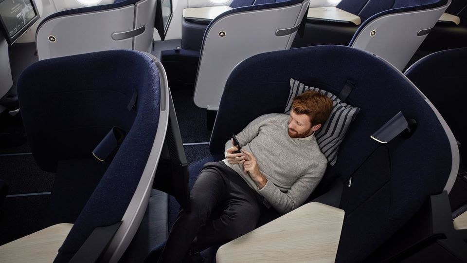 Finnair's radical non-reclining AirLounge business class.