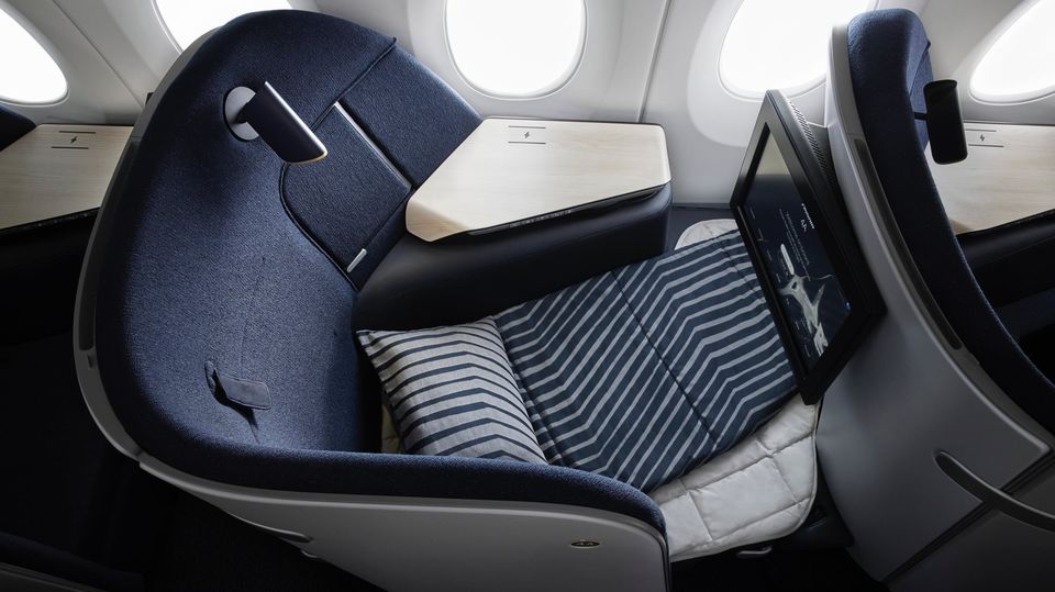 Finnair's radical non-reclining AirLounge business class.