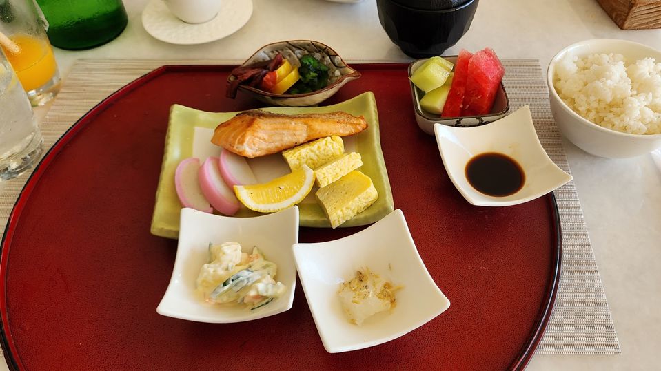 The Japanese set breakfast instantly transported us to 'the land of the rising sun'.