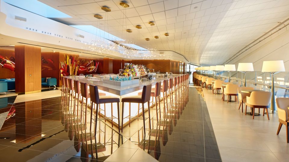 The Constellation Bar is a rooftop drawcard for Etihad's new Abu Dhabi Terminal A lounges.