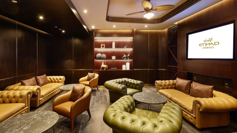 The Smoking Room at Etihad's new Terminal A business class lounge.