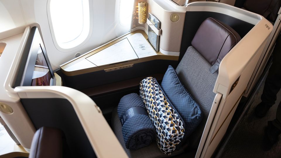 Etihad's new Boeing 787 business class.
