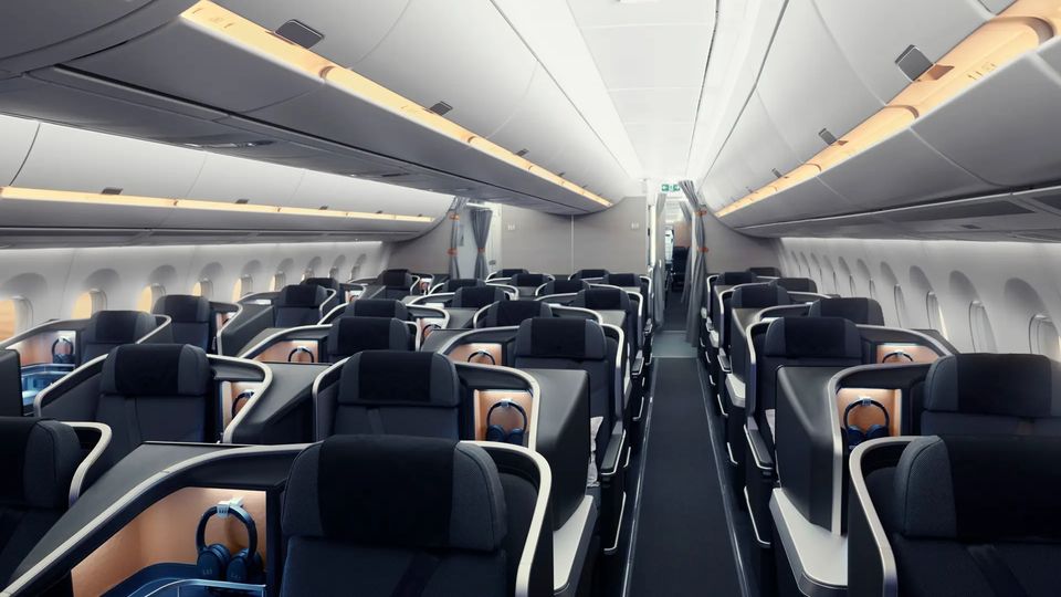 SAS' A350 business class comes to Malaysia Airlines.