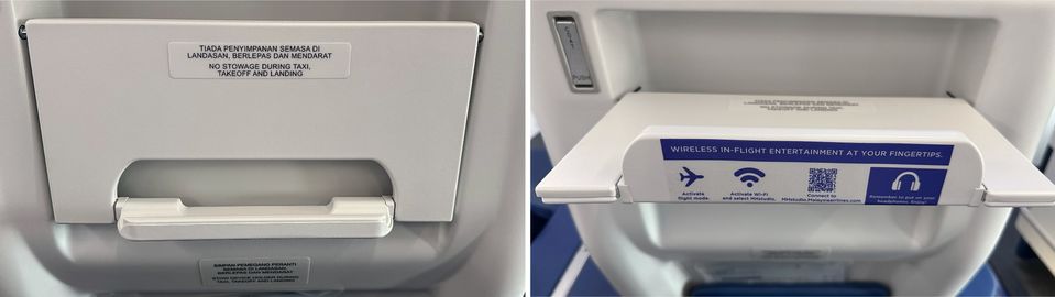 Malaysia Airlines Boeing 737 MAX business class device holder.