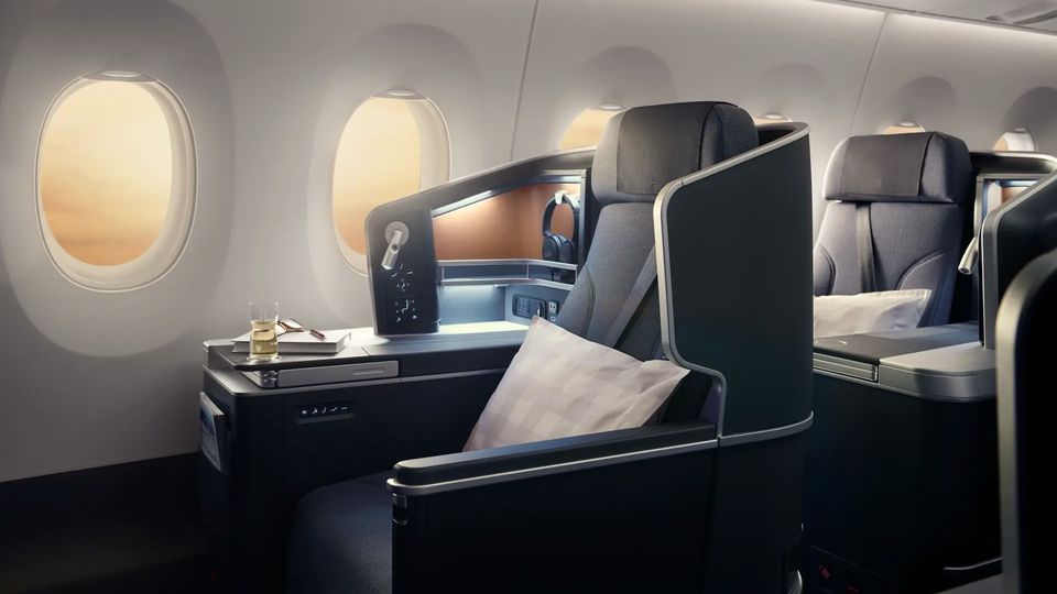 SAS' A350 business class comes to Malaysia Airlines.