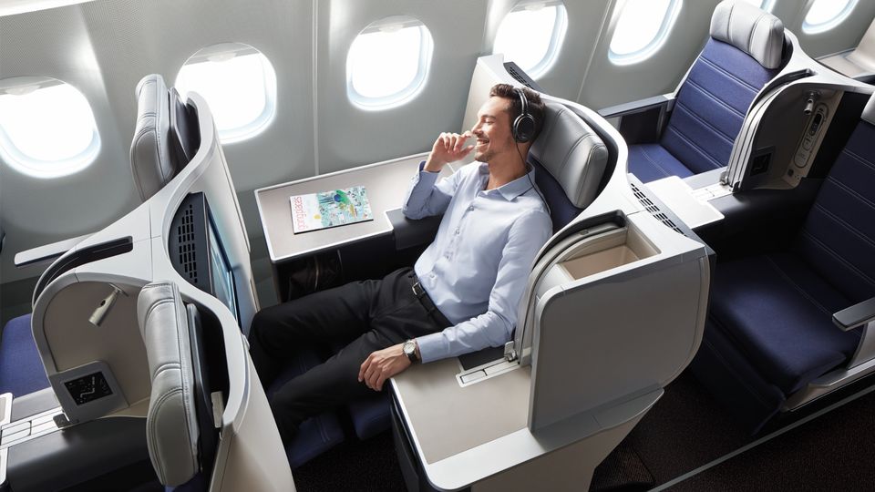 For comparison, Malaysia Airlines' own A350 sports the business class 'throne' seat.
