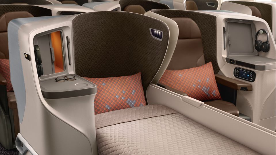 Singapore Airlines' regional business class seat.