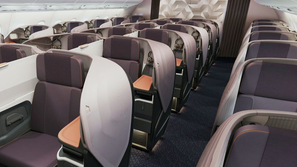 Singapore Airlines' A380 business class.