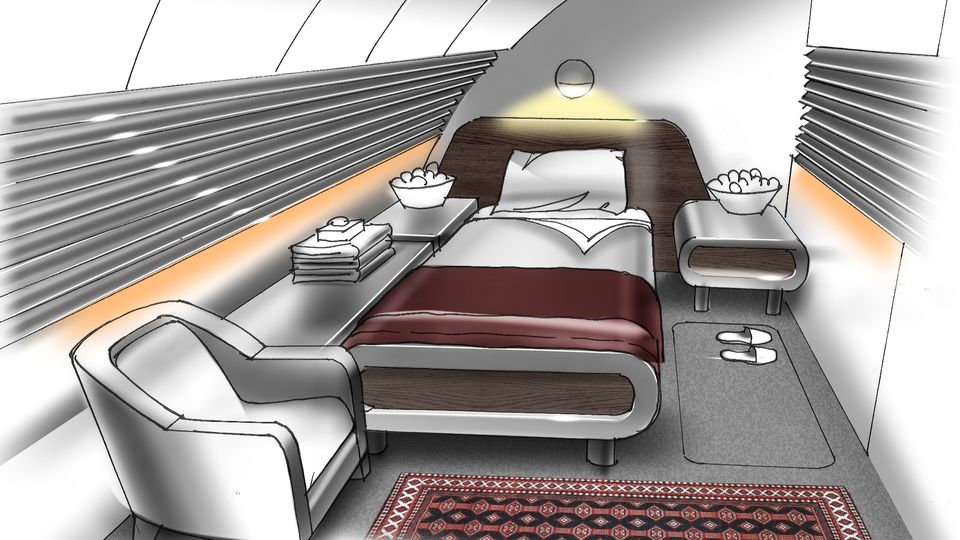A concert sketch of The Residence bedroom.. Etihad Design Consortium