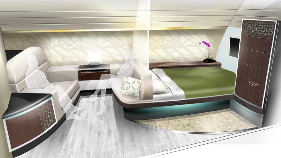 A concept treatment for The Residence as a 'studio' suite.. Etihad Design Consortium
