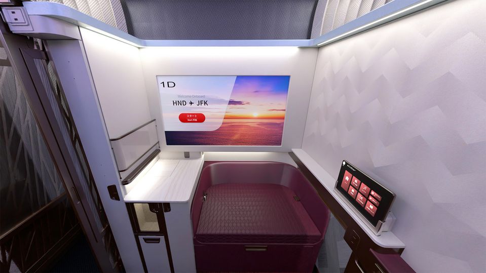 Screens in the first class suites will be controlled by a personal tablet.