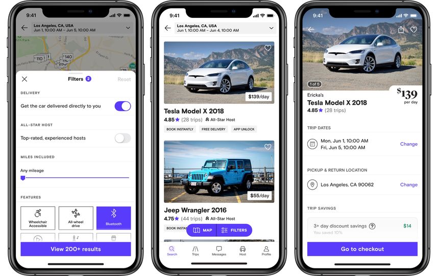 The Turo app makes it easy to browse the cars available in your local area.