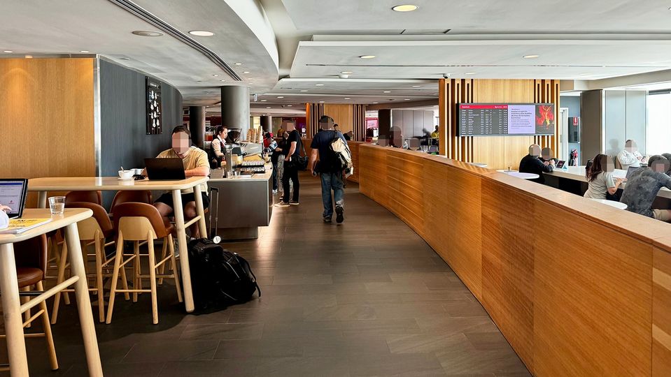 Upright desks alongside the barista are ideal for an informal catchup.