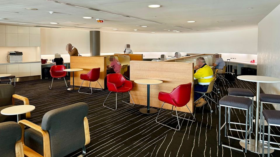 Glass screens deliver privacy between desks.