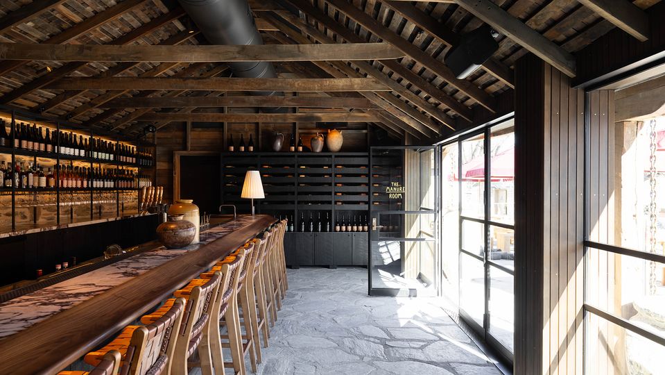 The rustically charming Manure Room.