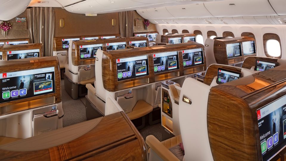 Going, going, gone: the dated 2-3-2 business class seating of Emirates' Boeing 777s.