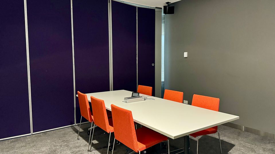 Rooms can be easily combined for larger meetings.