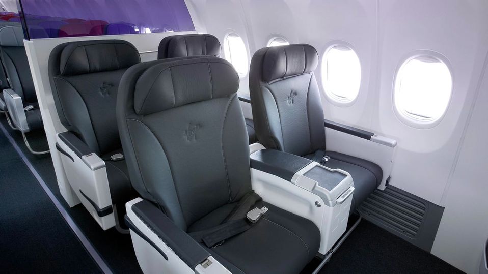 The most common business class seat on Virgin Australia.