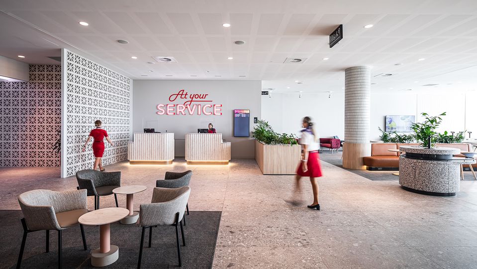 Adelaide has the newest look and feel of all the Virgin lounges.