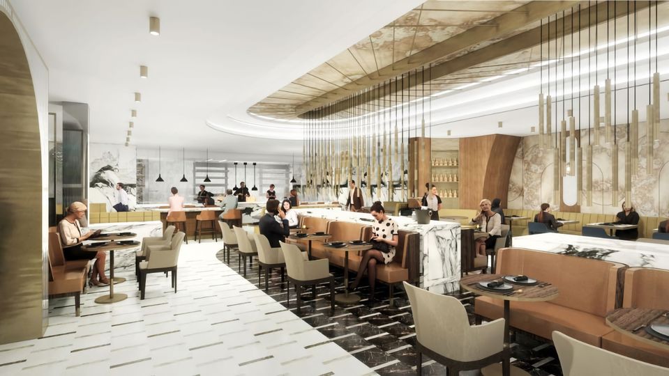 The dining area at Delta's new JFK premium lounge.
