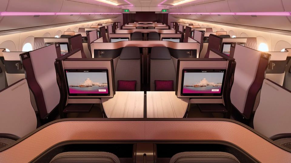 Qatar Airways' lauded Qsuites business class.
