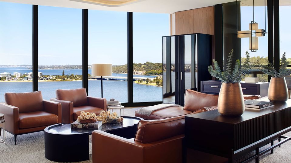 Soak in incredible views of the Swan River from The Ritz-Carlton Suite.
