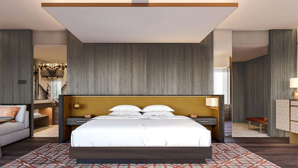 A new-look 1 King Bed Deluxe Room in the Grand Wing of the Grand Hyatt Singapore.