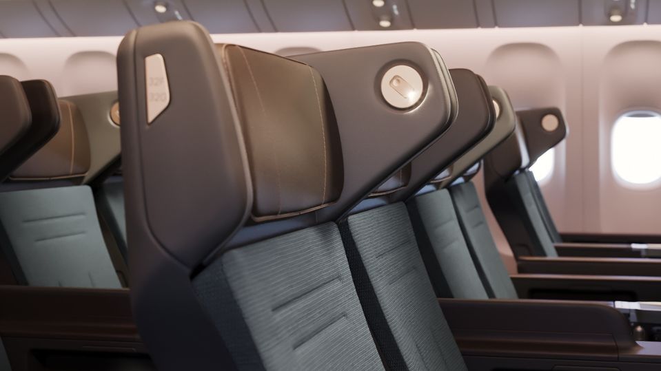 Cathay's new 777 premium economy seat.