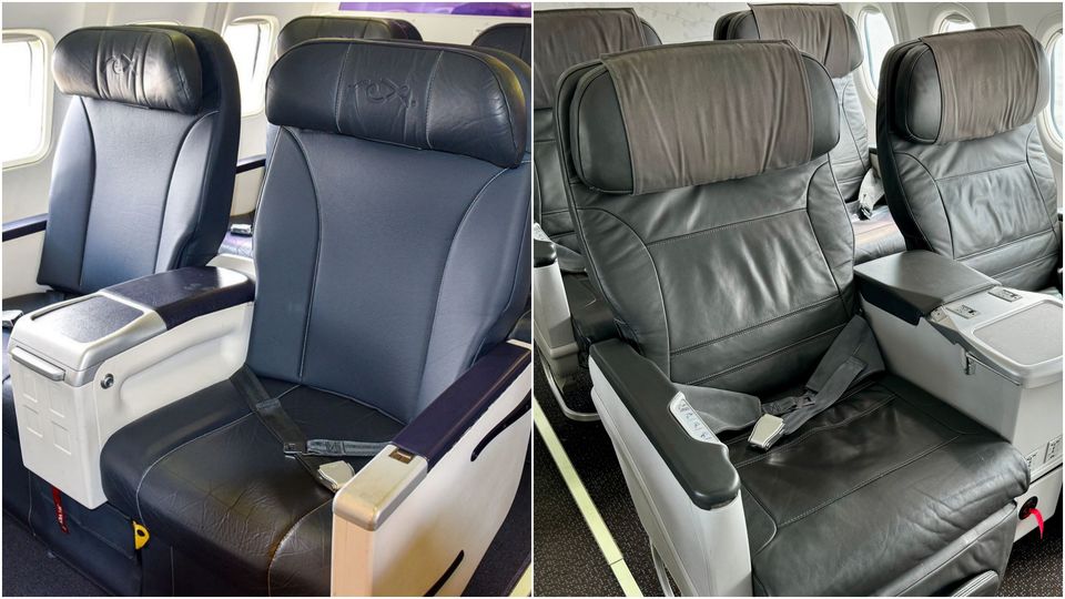 Two of Rex Airlines' business class seats.