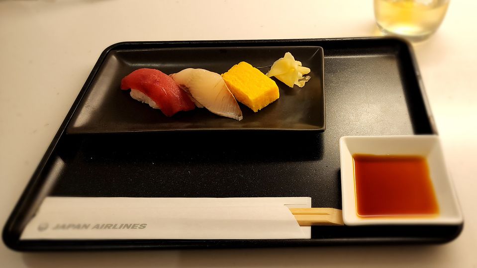 An artfully-plated assortment of the day's sushi specials.