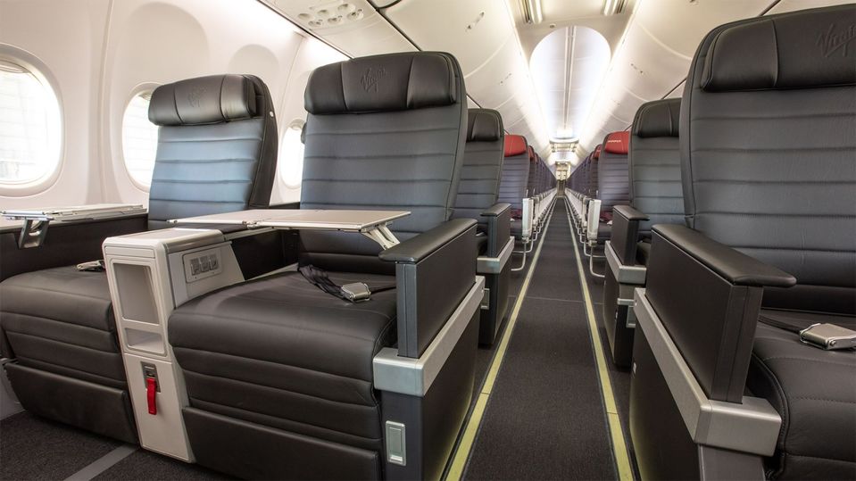 Virgin Australia's latest 737 business class.