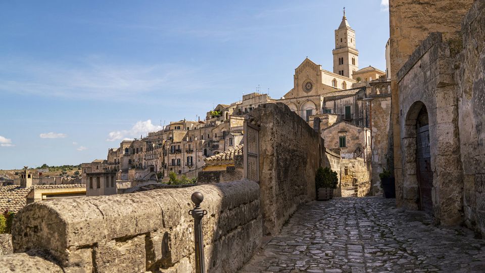The city of Matera (as made famous by the Bond film 'No Time to Die') is among those visited.