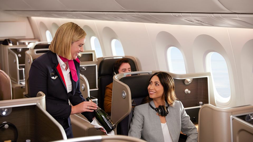 Business class on Qantas' Boeing 787.