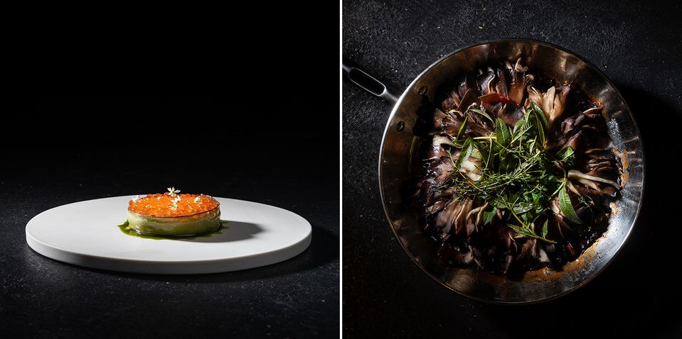 A sample of the artfully-plated dishes at Florilège.