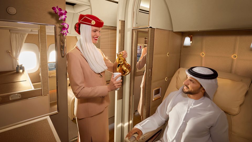 Emirates' refurbished Boeing 777 first class.