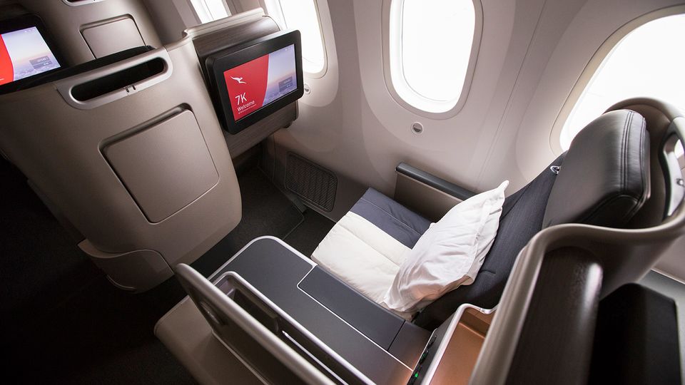 Business class on Emirates partner Qantas.