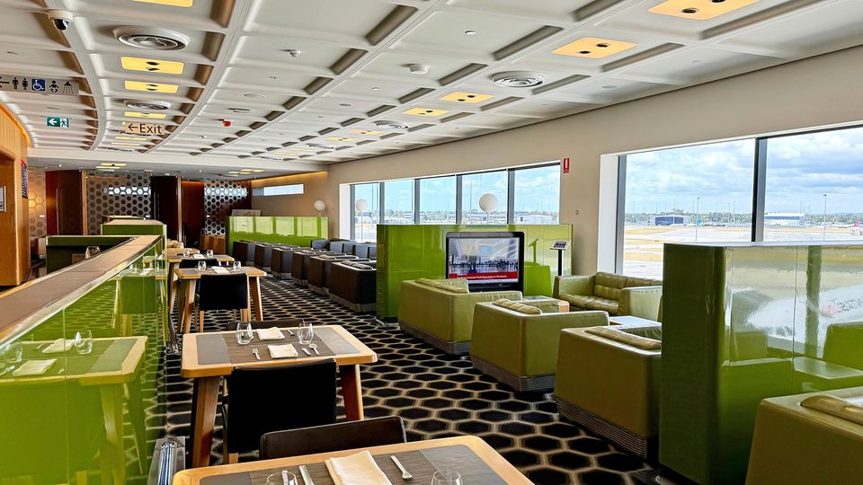 Qantas Perth Chairman's Lounge shares a similar design to the Red Roo's First lounges.