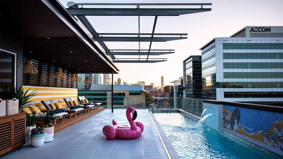 Enjoy a dip in the Ovolo's rooftop pool.