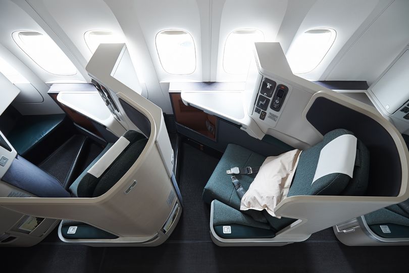 Cathay's benchmark second-gen 777 and A330 business class was refined for the A350.